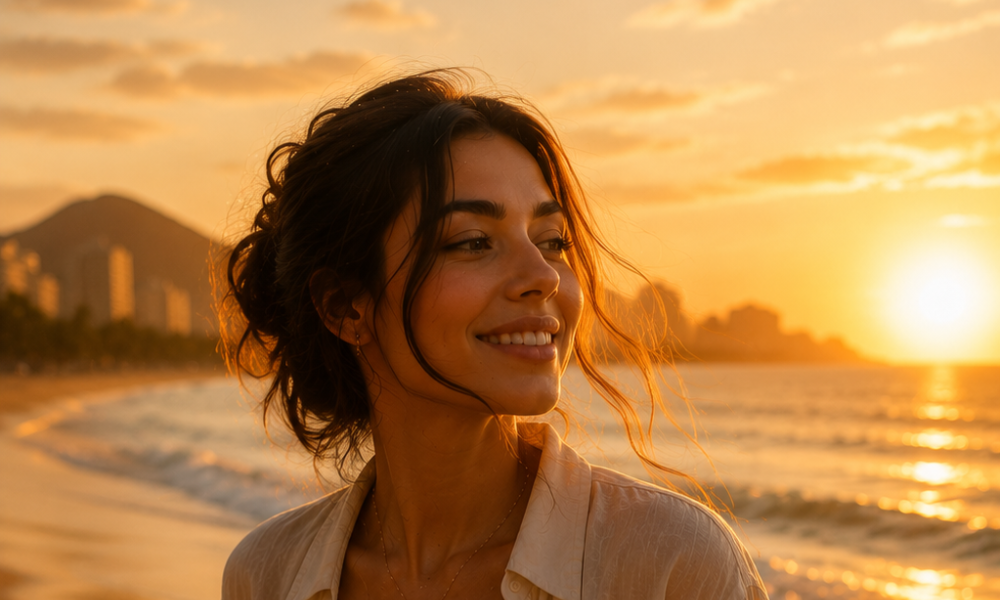 O Cansaço Que Ninguém Viu: Quando a Exaustão Vai Muito Além do Corpo! 5 clara sorrindo com flores vermelhas